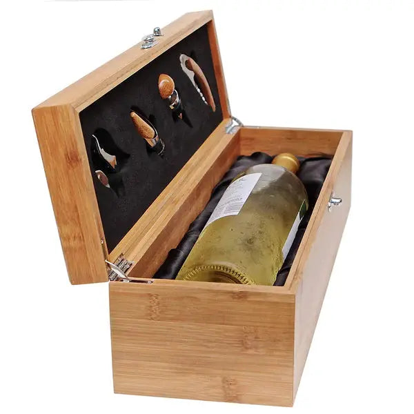 CE Bamboo Wine Gift Box & Accessories The Cigar Bank