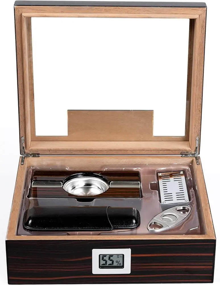 Kensington Desktop Humidor, Ashtray, Cutter & Travel Case The Cigar Bank