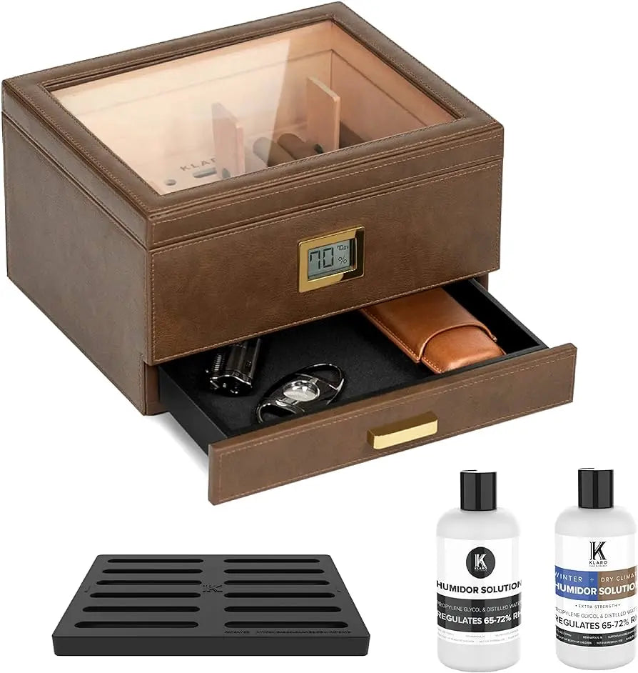 Klaro Belmont Glass Top Humidor Klaro