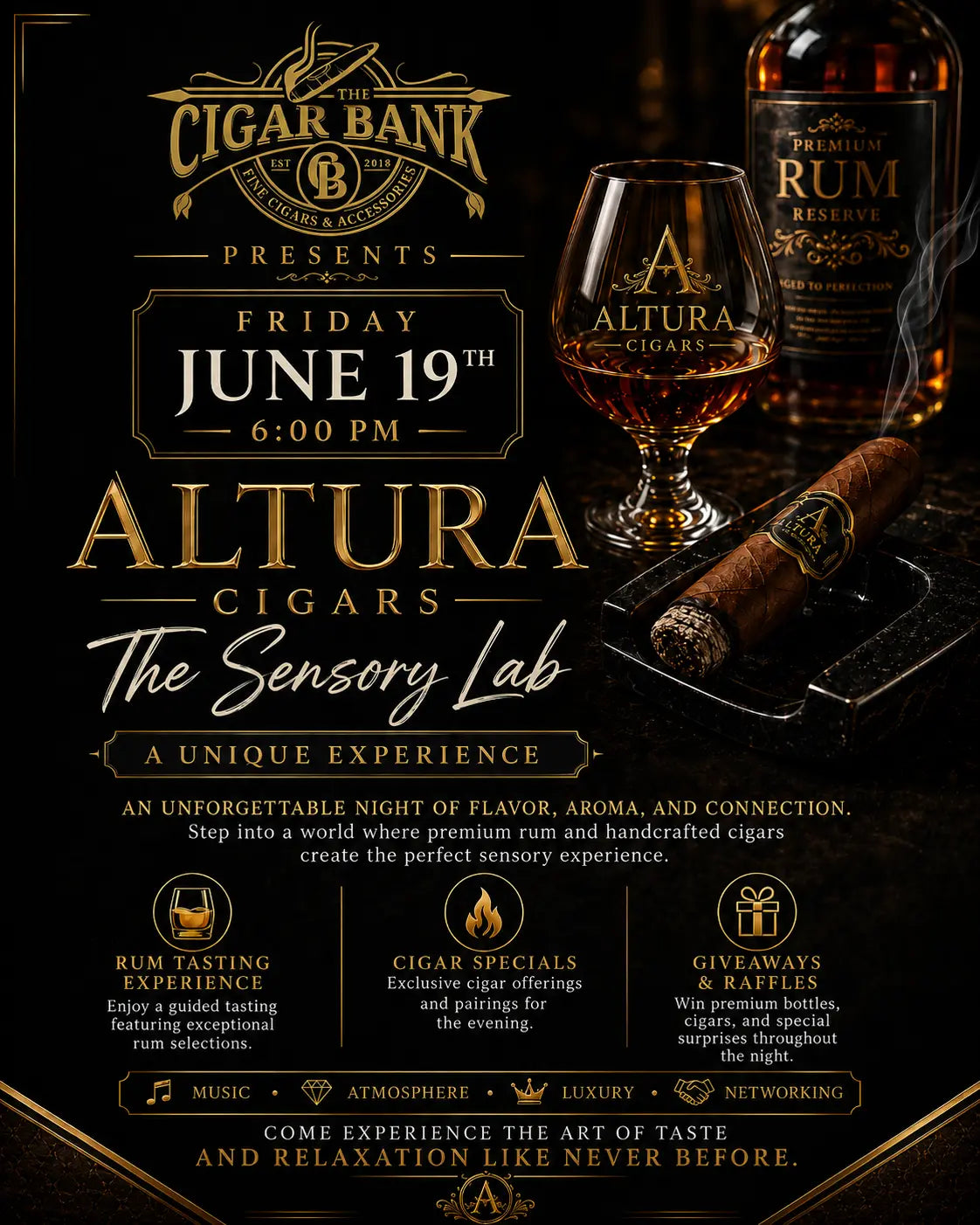 The Sensory Lab Presented by The Cigar Bank & Altura Cigars