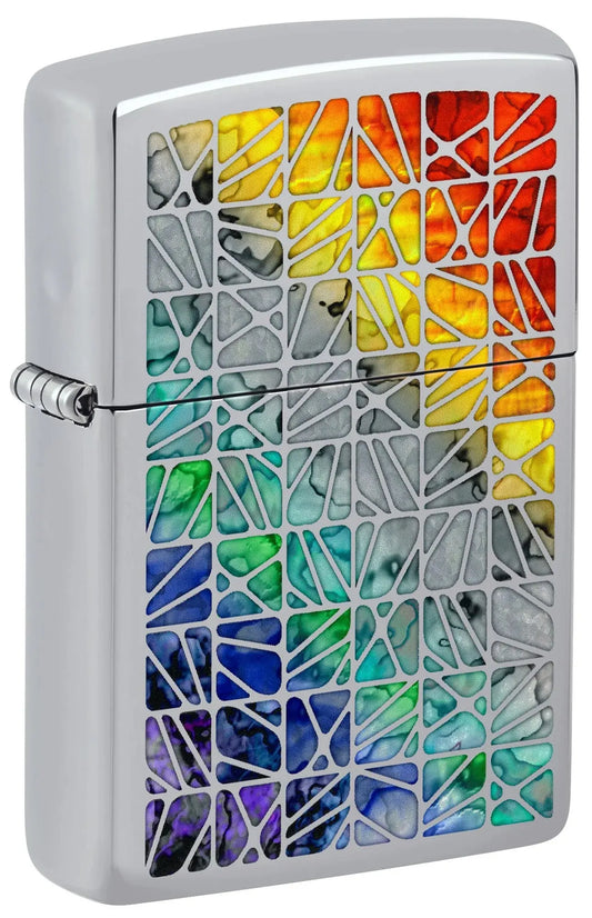 Fusion Kaleidoscope Polish Chrome Zippo Lighter The Cigar Bank