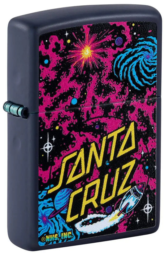 Santa Cruz Space Dot Navy Matte Zippo Lighter The Cigar Bank
