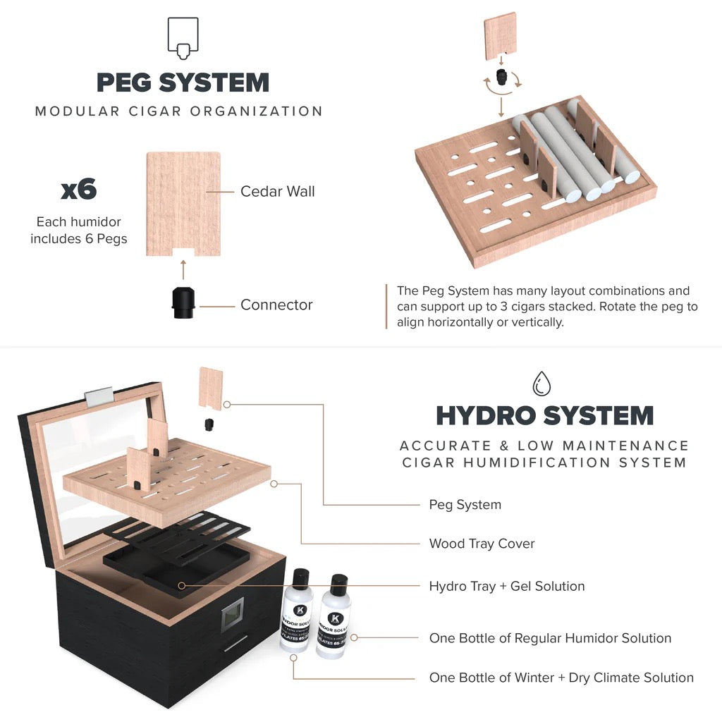 Klaro Humidor Mill Glass Top