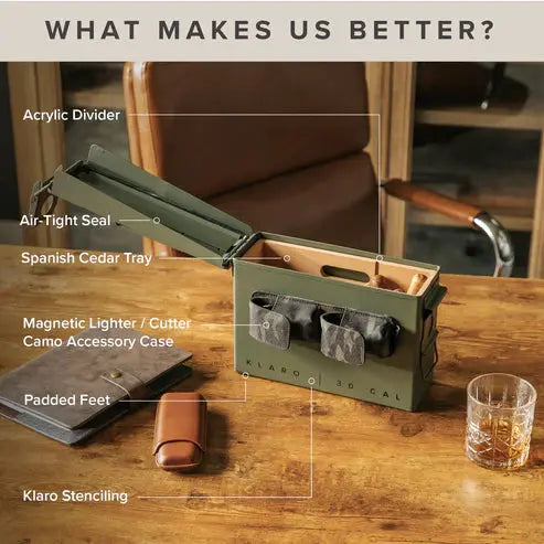 Klaro Humidor The Smoke Can 30 CAL Green Klaro