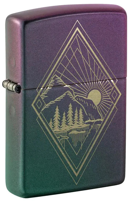 Iridescent Zippo Lighter - Mountain Design ZIPPO
