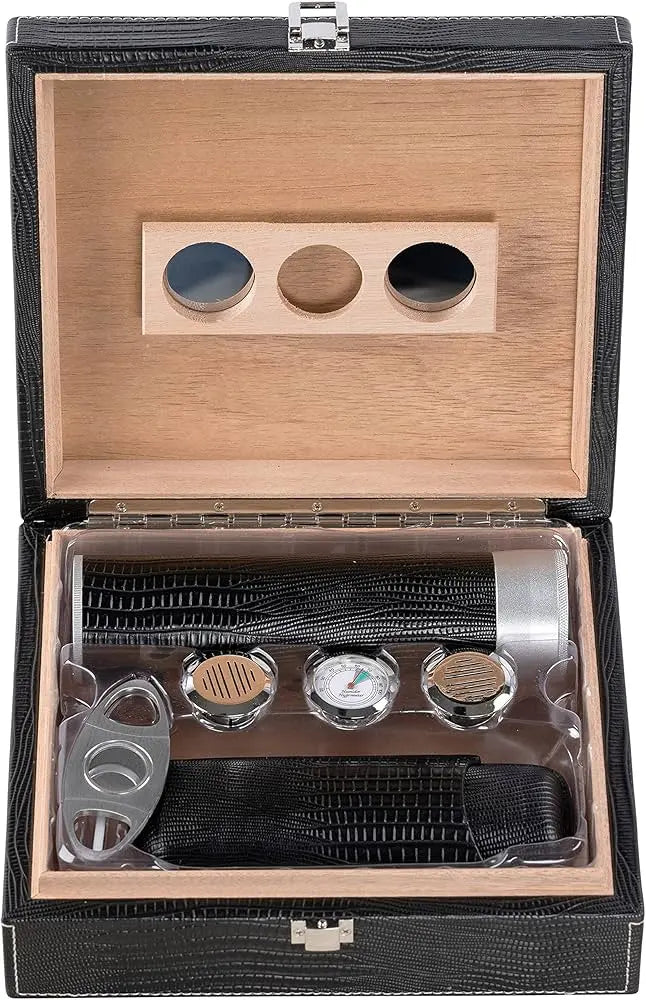 Alligator Leather Gift Set Humidor Prestige Import Group
