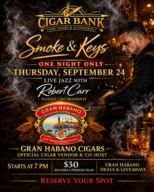 Smoke & Keys featuring Pianist Robert Carr The Cigar Bank