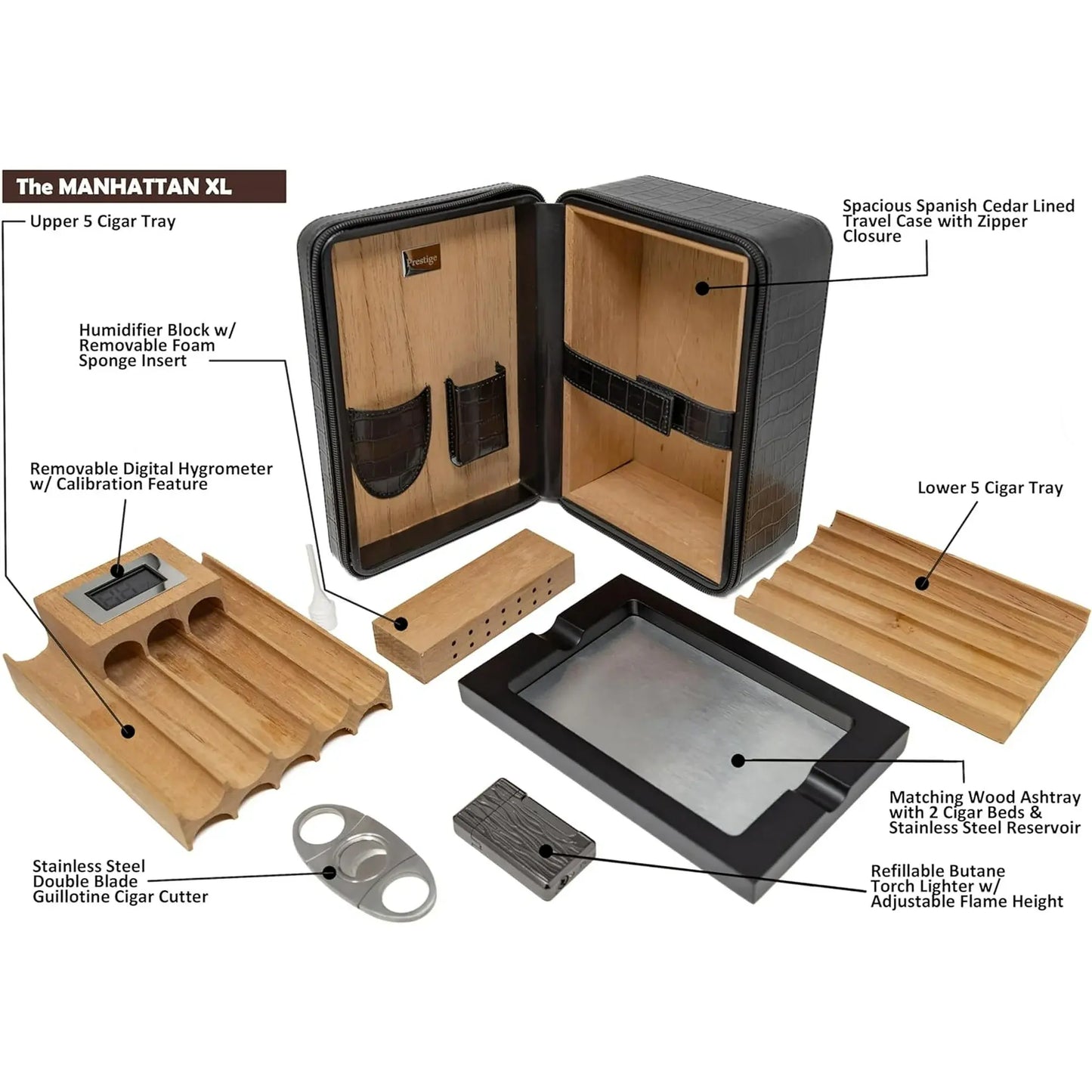 The Manhattan Travel Humidor Sets Prestige Import Group