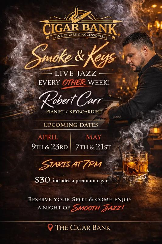 Smoke and Keys featuring pianist Robert Carr The Cigar Bank