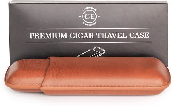 Klaro Two-Cigar Travel Case Brown Klaro