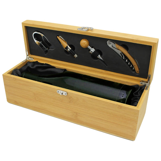 CE Bamboo Wine Gift Box & Accessories The Cigar Bank