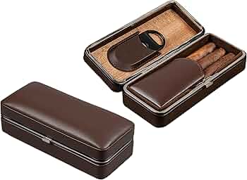 Leather 3 Cigar Folding Case Prestige Import Group