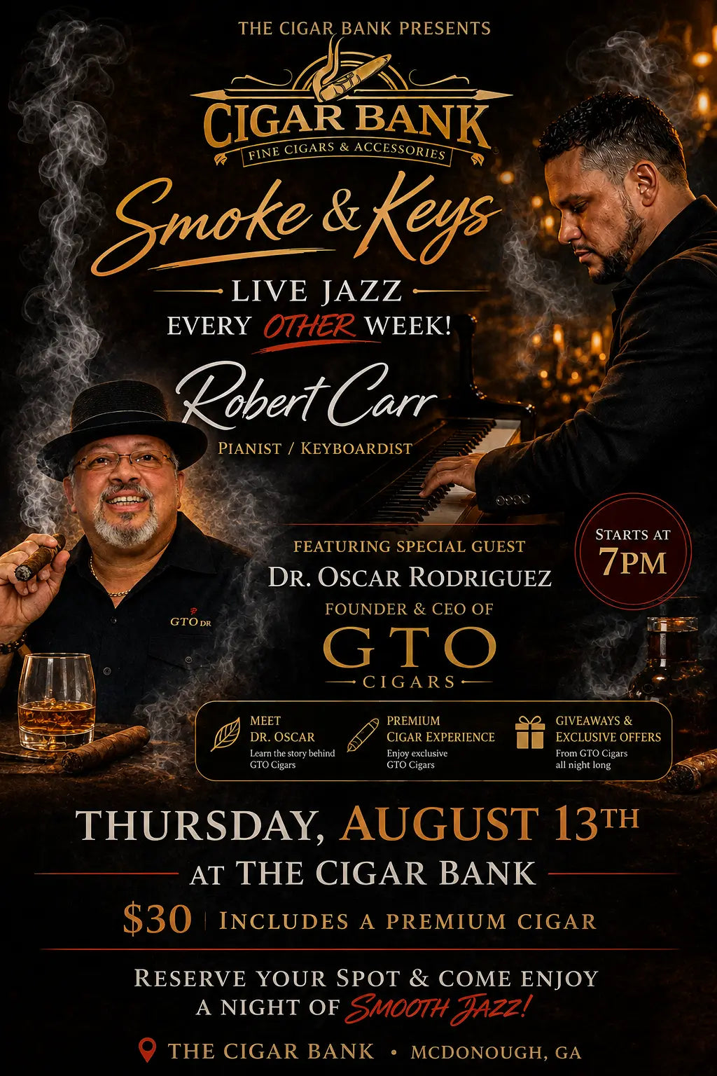 Smoke and Keys : The Gentleman’s Experience The Cigar Bank