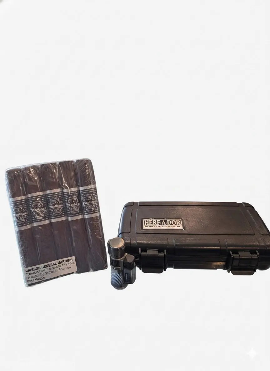 CAO Flathead V554 Camshaft 5-Cigar Humidor & Lighter Combo