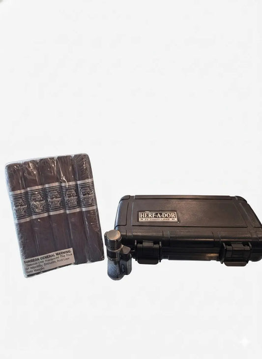 CAO Flathead V554 Camshaft 5-Cigar Humidor & Lighter Combo