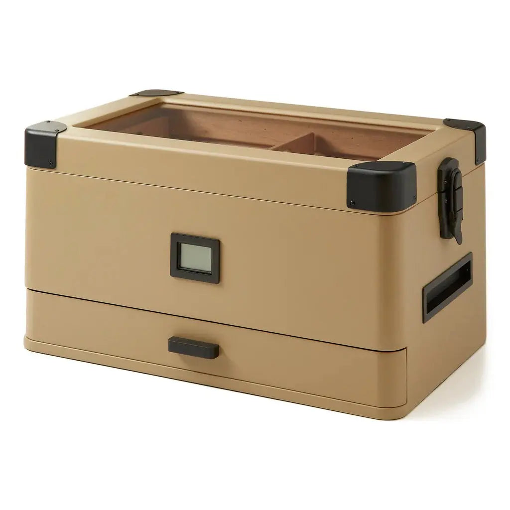 Military Glass Top Humidor