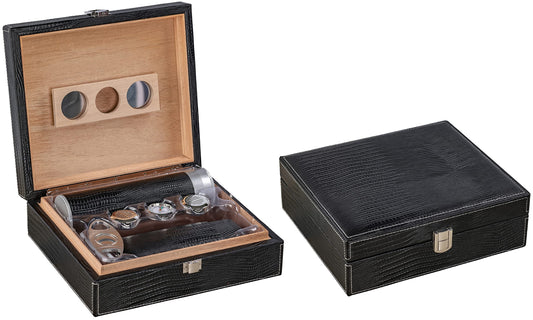 Alligator Leather Gift Set Humidor