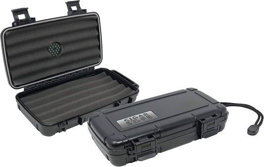 Cigar Safe Black Plastic Travel Humidors