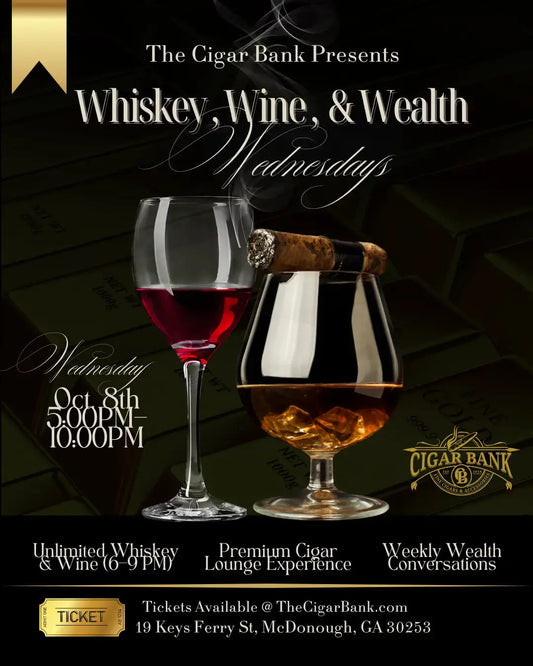 Whiskey Wine & Wealth Wednesday Oct 8 | Featuring Racine Rikard